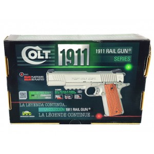 Страйкбольный пистолет COLT 1911 Rail Gun® CO2 Stainless 6 mm GBB арт.: 180530 [CYBERGUN]